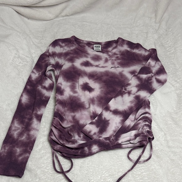 PINK Victoria's Secret Purple Tie-Dye Top and Camo Joggers - Picture 5 of 7